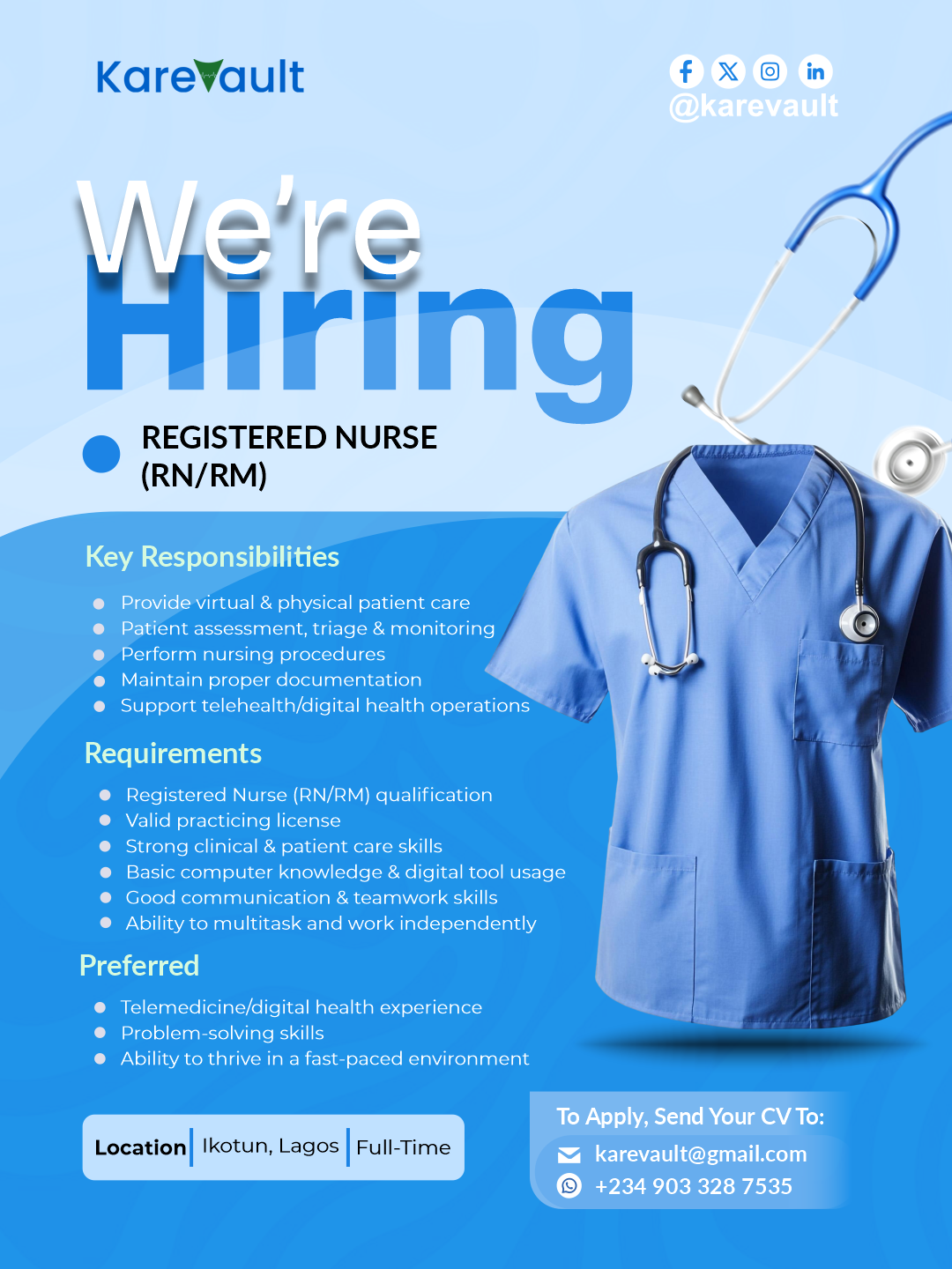 Registered Nurse (RN/RM) Hiring Flyer